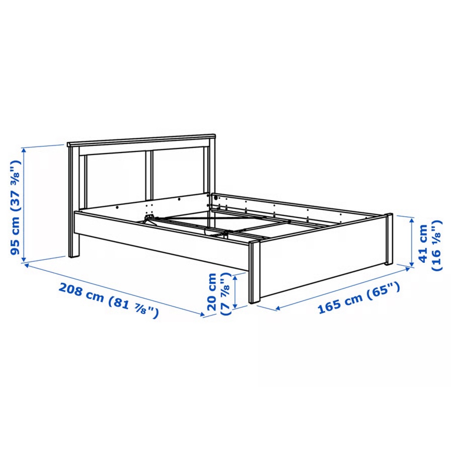 IKEA SONGESAND Dark Brown Wood Queen Bed - image-3