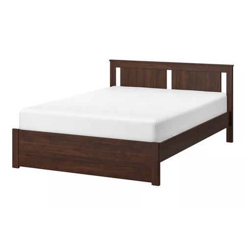 Used IKEA SONGESAND Dark Brown Wood Queen Bed for sale on AptDeco