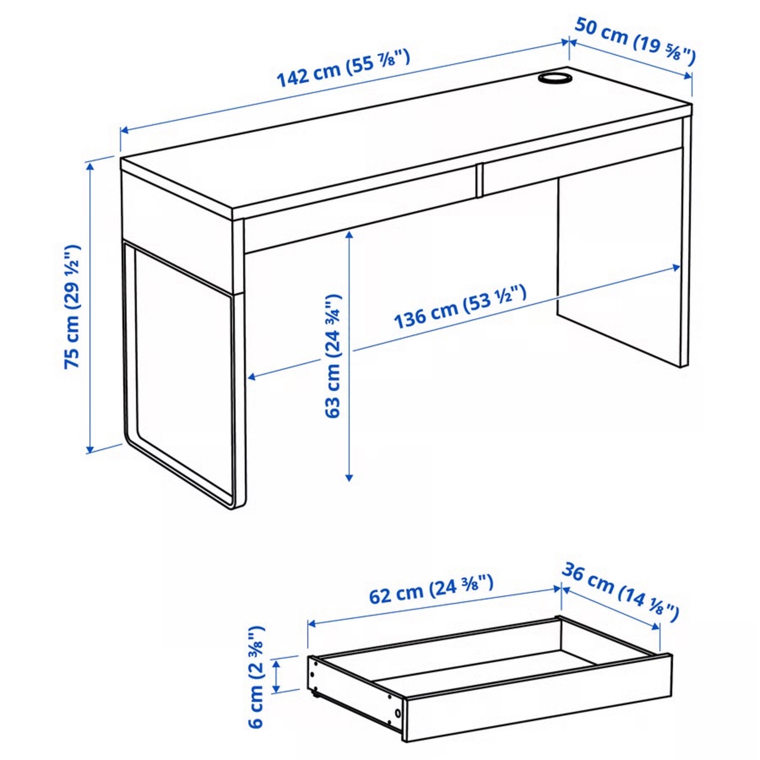 IKEA Dark Brown Wood Desk - image-5
