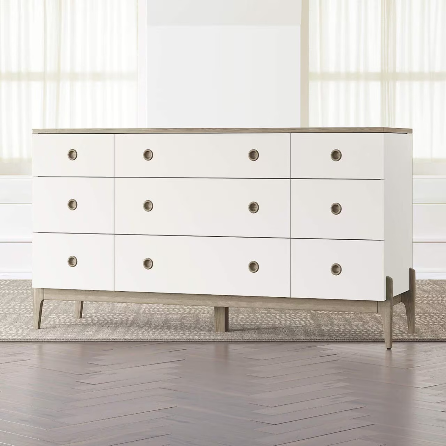 Crate & Barrel White Wood Dresser - image-6