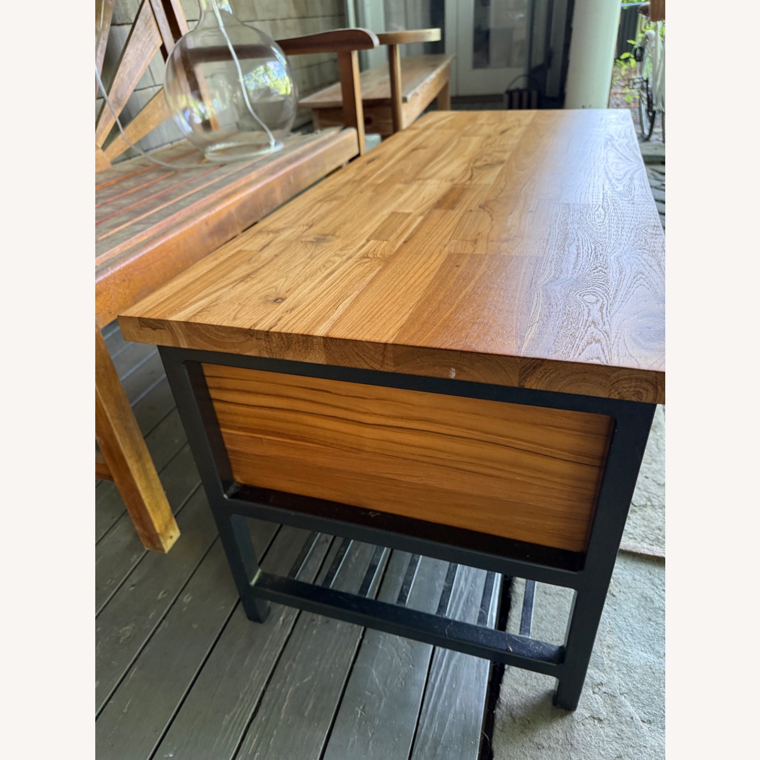Crate & Barrel Reclaimed Teak Storage Bench  - image-4