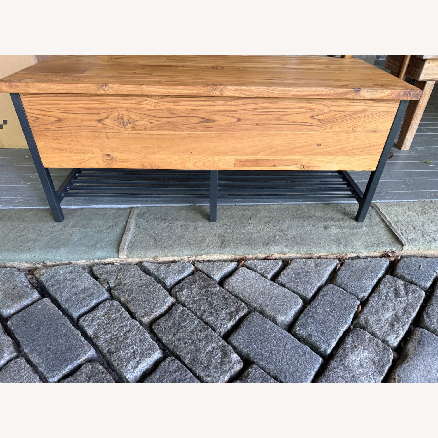 Crate & Barrel Reclaimed Teak Storage Bench  - image-2
