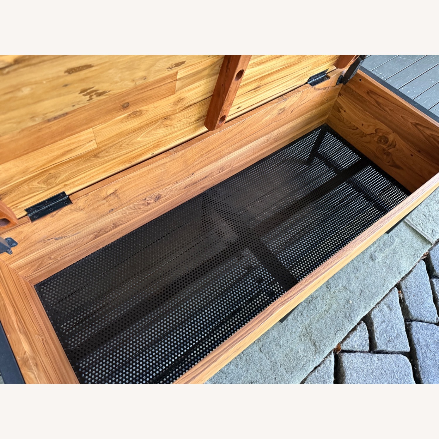 Crate & Barrel Reclaimed Teak Storage Bench  - image-6