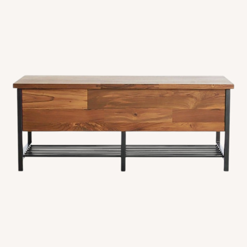 Used Crate & Barrel Reclaimed Teak Storage Bench  for sale on AptDeco