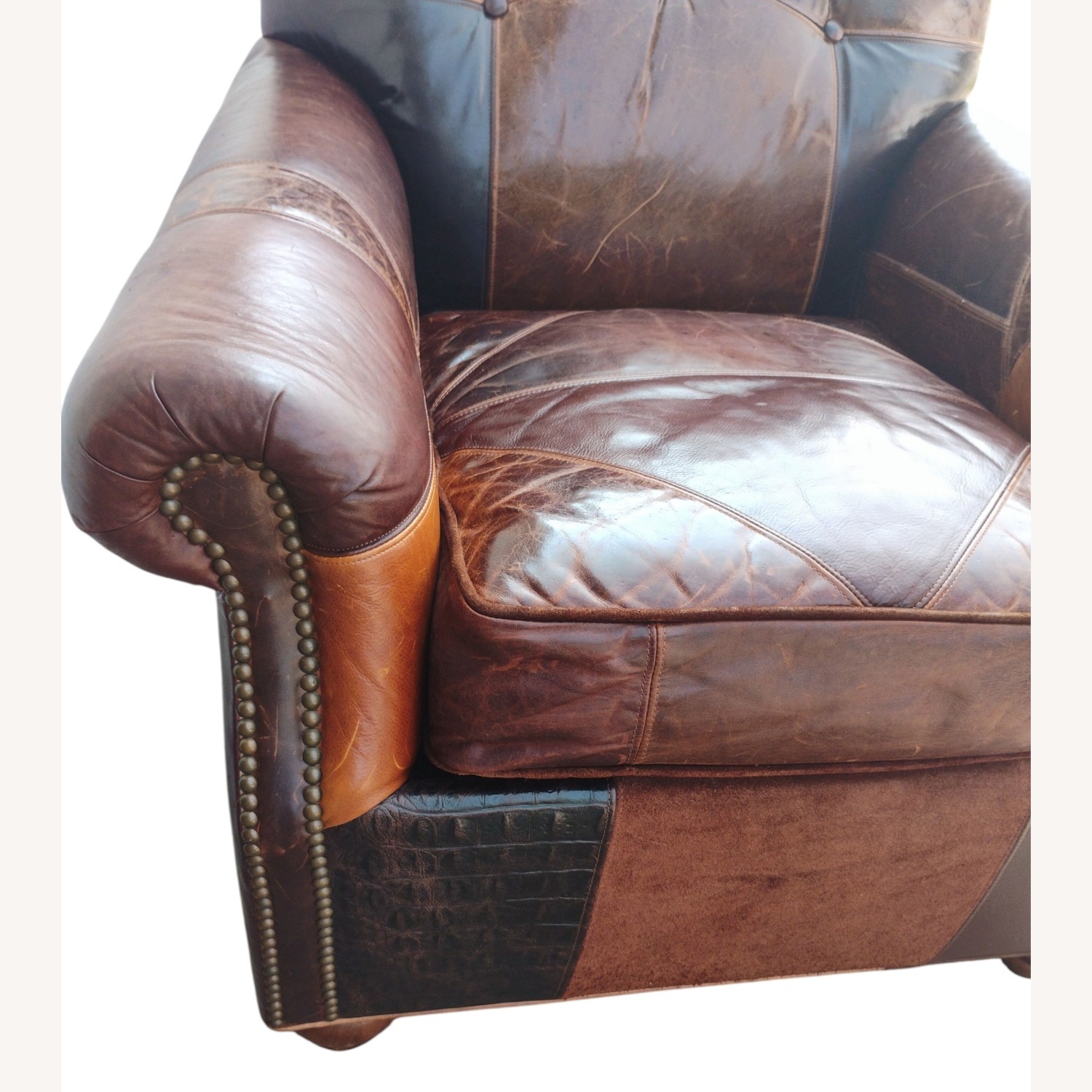 Vintage/Antique Finds Dark Brown Leather Armchair - image-4