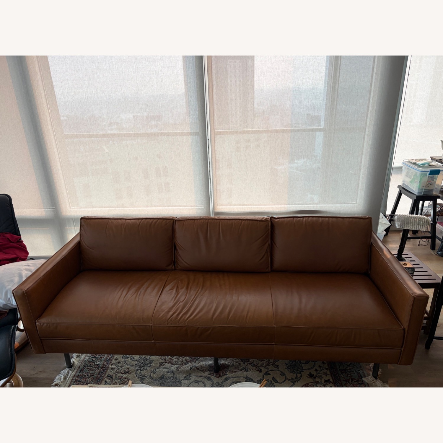 West Elm Axel 89’ Sofa - Nut Brown - image-7