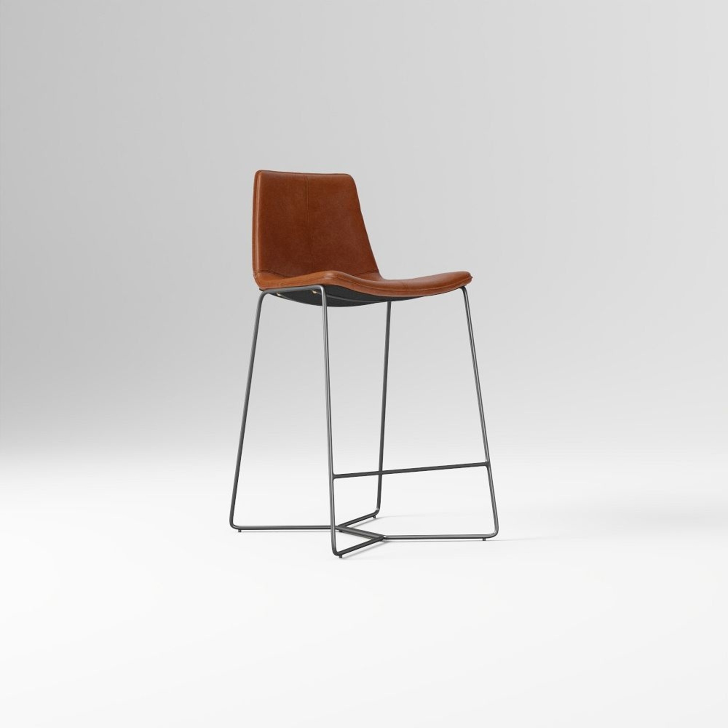 Slope Leather Bar Stools - Nut Brown (3) - image-6