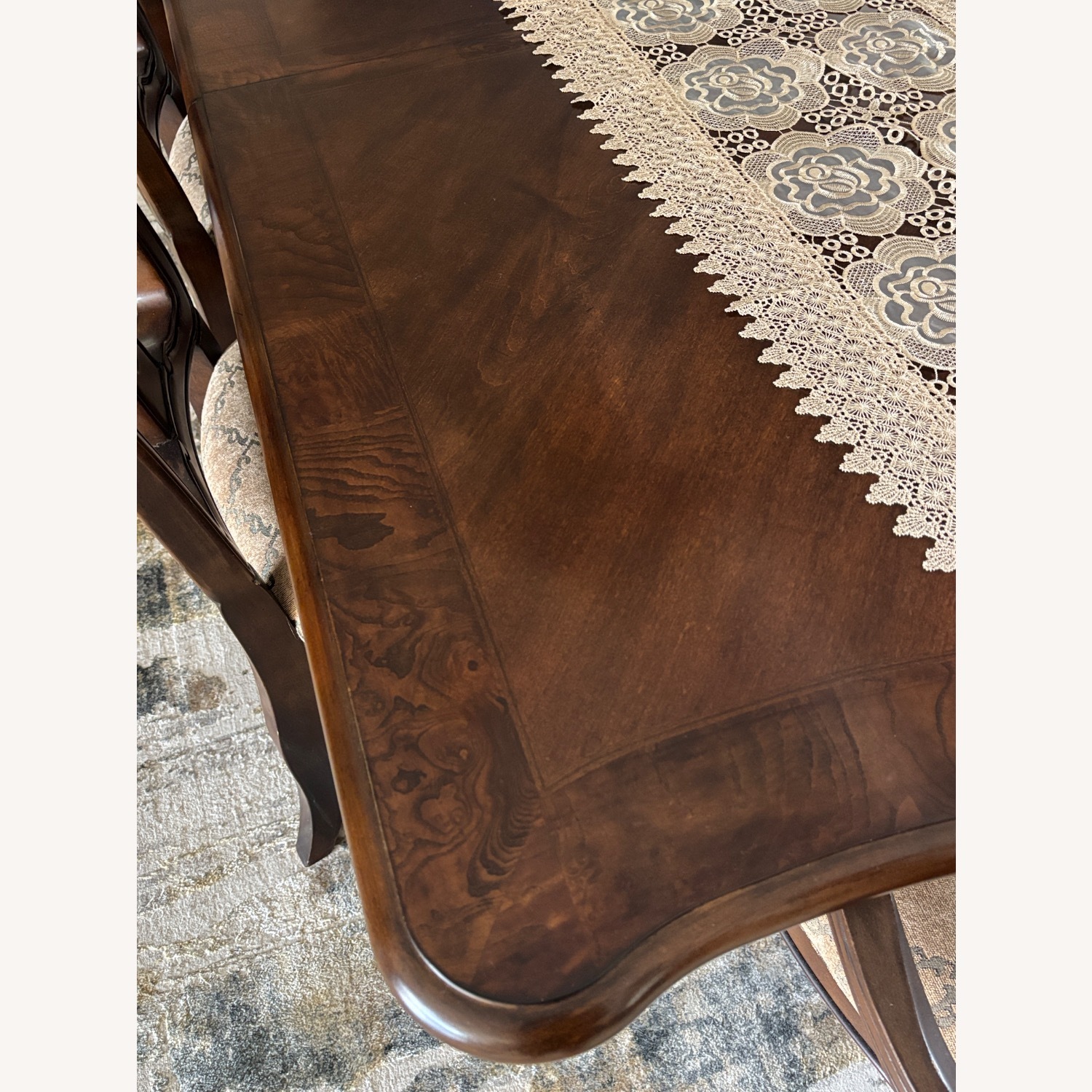 Dark Brown Wood Dining Set - image-5
