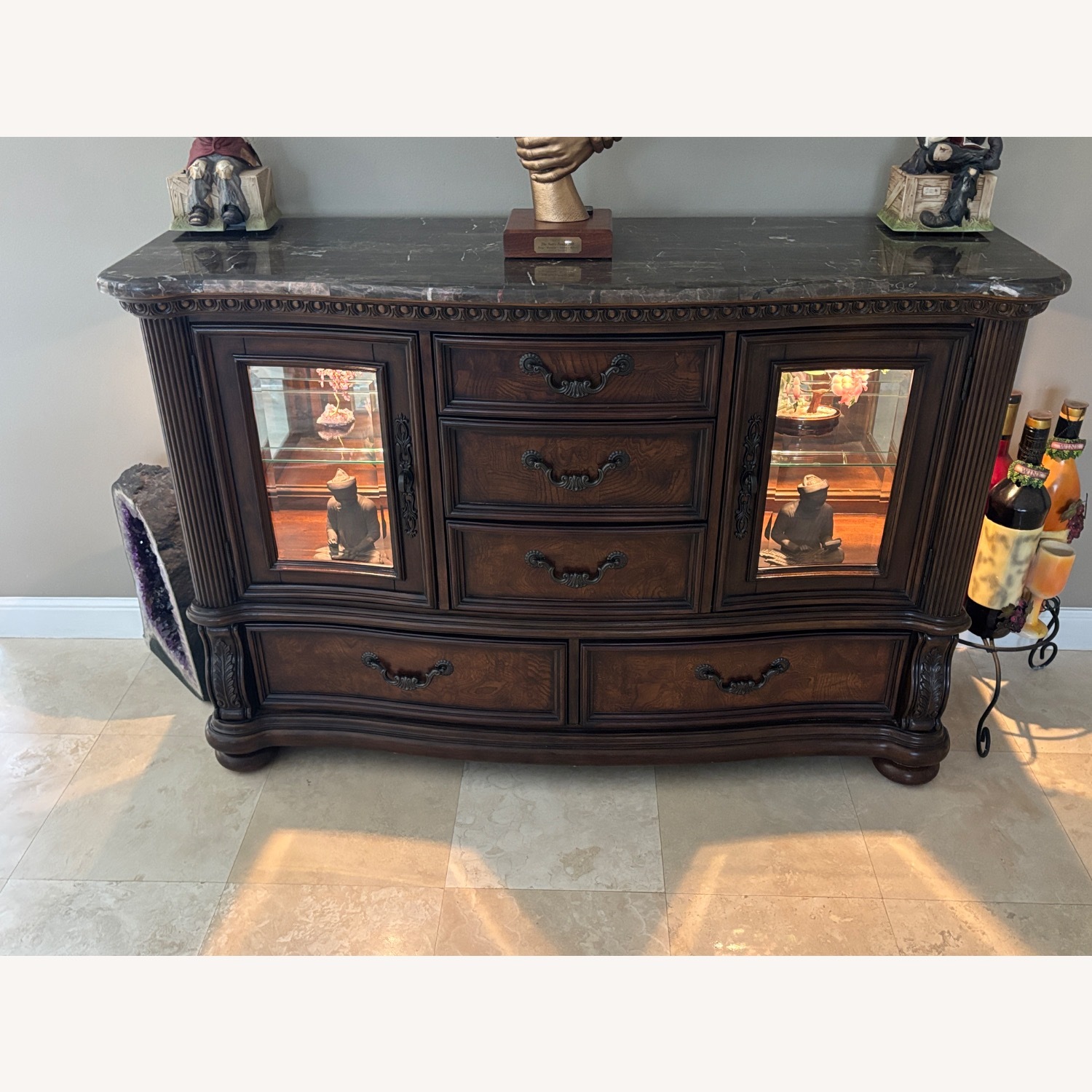 Dark Brown Wood Dresser - image-2