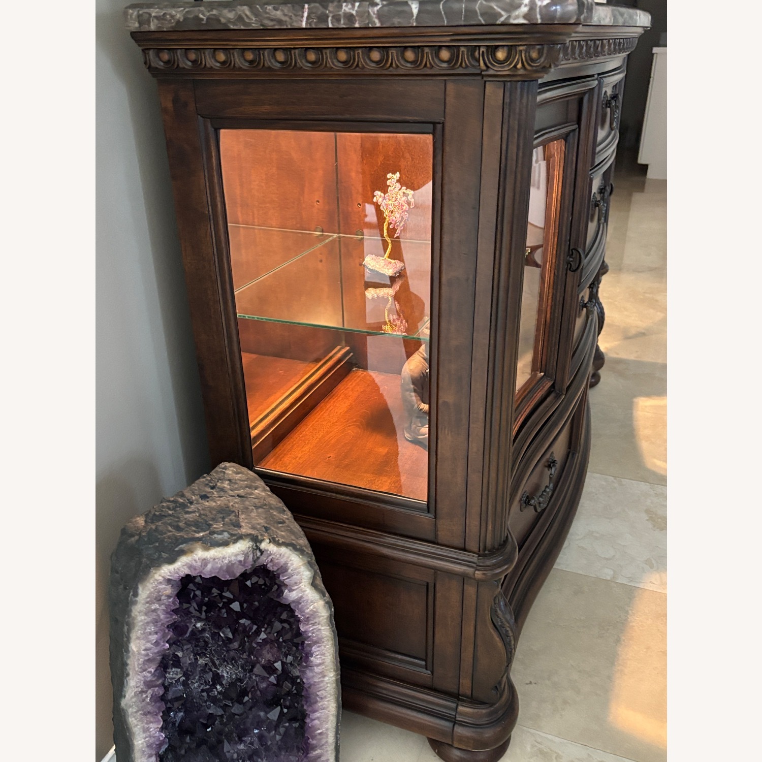 Dark Brown Wood Dresser - image-7