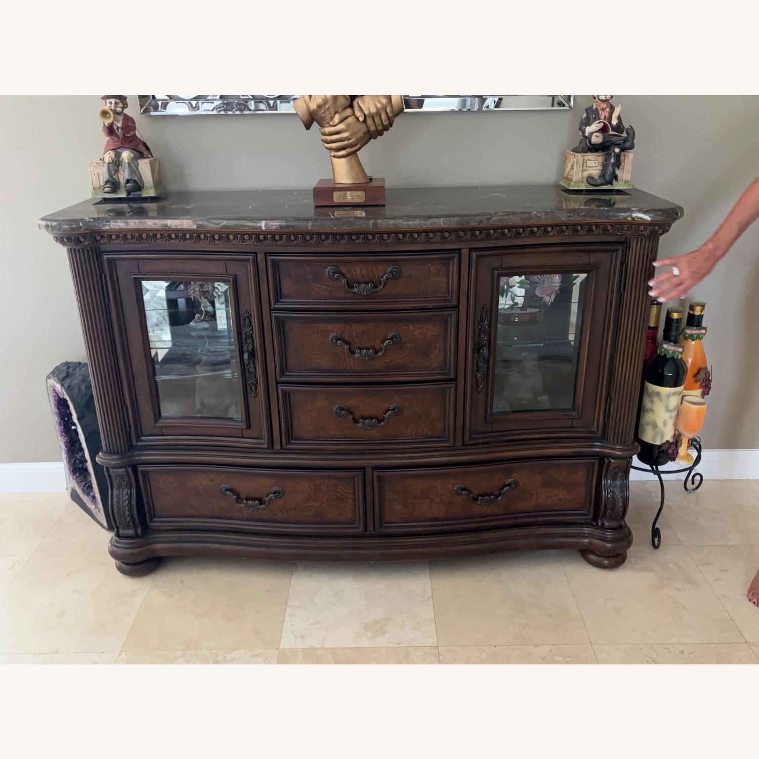 Dark Brown Wood Dresser - image-3
