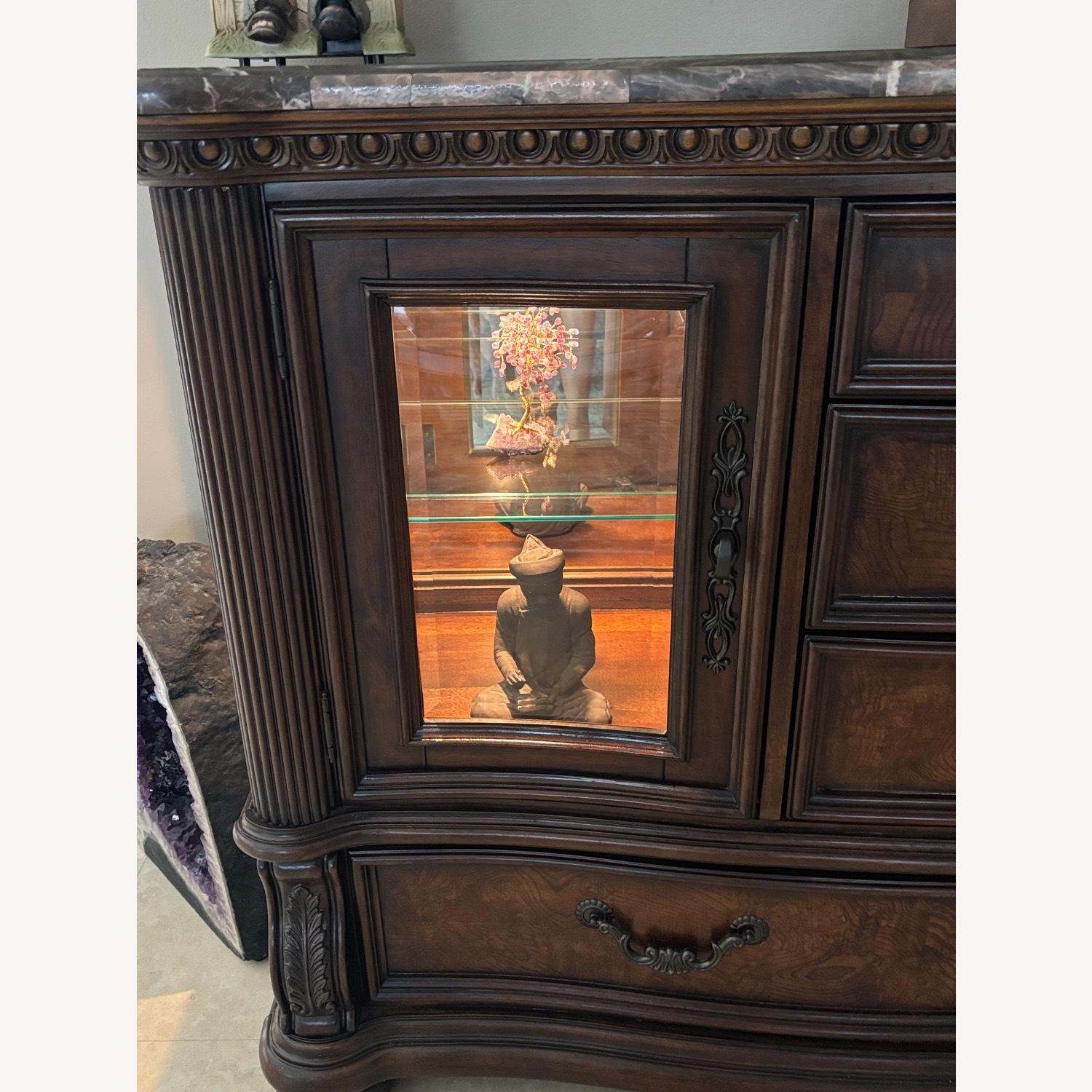 Dark Brown Wood Dresser - image-5