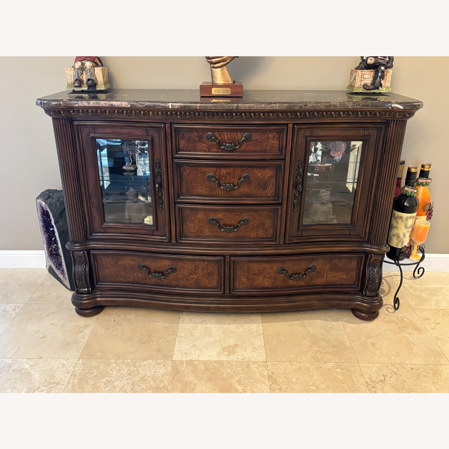Dark Brown Wood Dresser - image-1