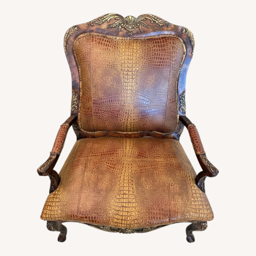 Used Dark Brown Leather Accent Chair for sale on AptDeco