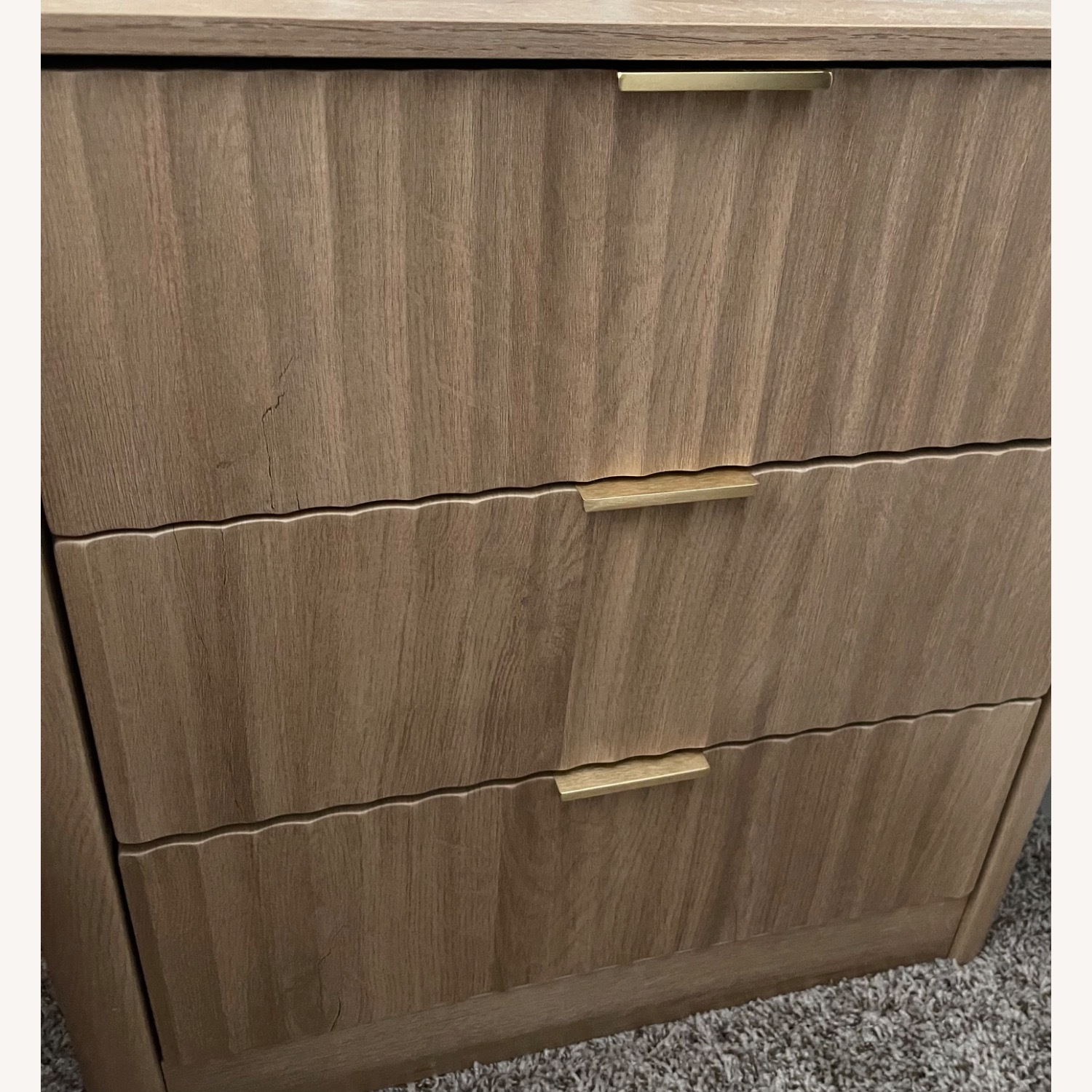 Modern Nightstand With 3 Drawers And Side Storage Shelves, Set of 2 - image-3