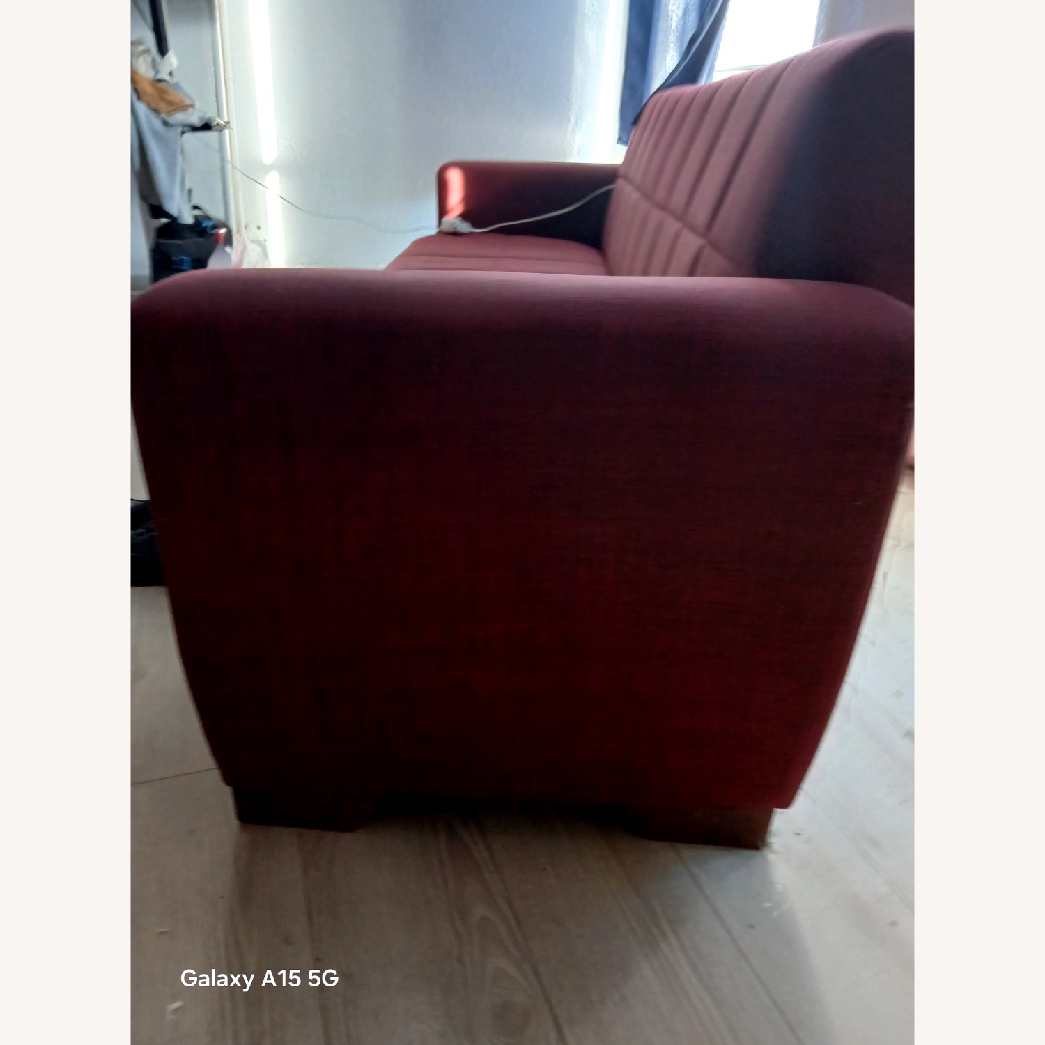 Red Fabric Sleeper Sofa - image-3