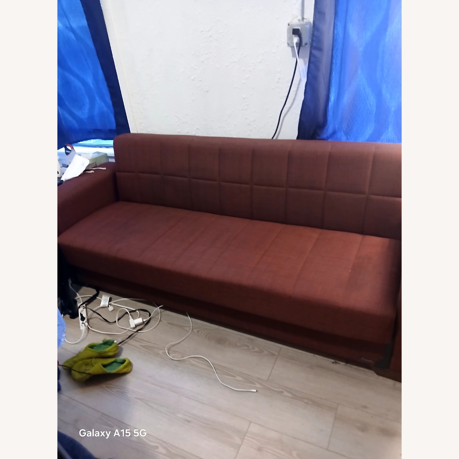 Red Fabric Sleeper Sofa - image-2