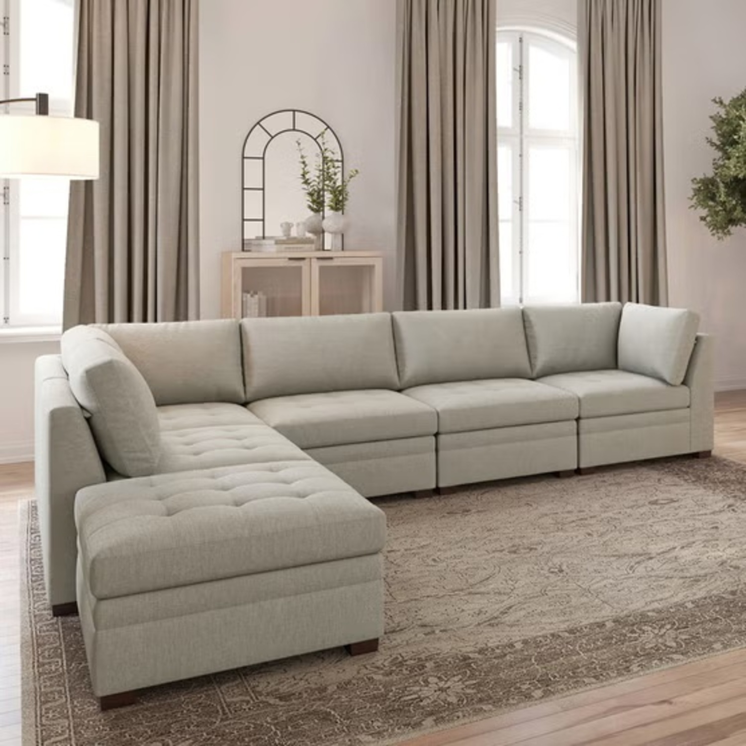 6 piece Modular Sectional + Ottoman - image-5