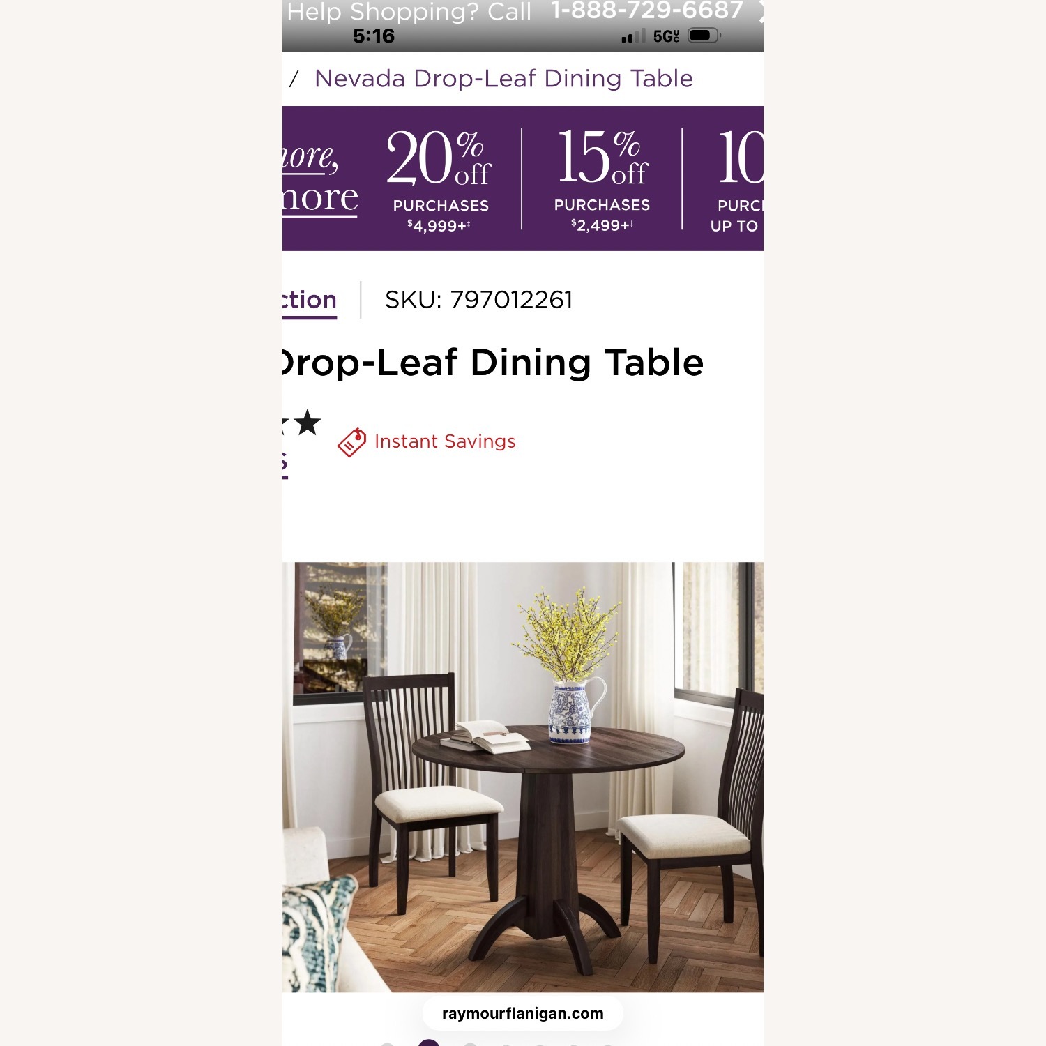 Raymour & Flanigan Drop Leaf Table with Two Chairs - image-4