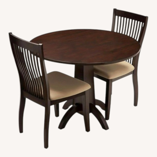 Used Raymour & Flanigan Drop Leaf Table with Two Chairs for sale on AptDeco