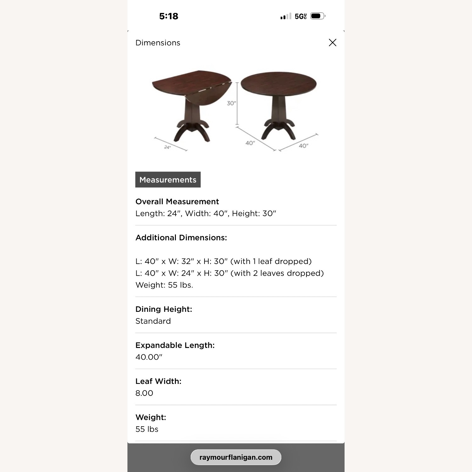 Raymour & Flanigan Drop Leaf Table with Two Chairs - image-3