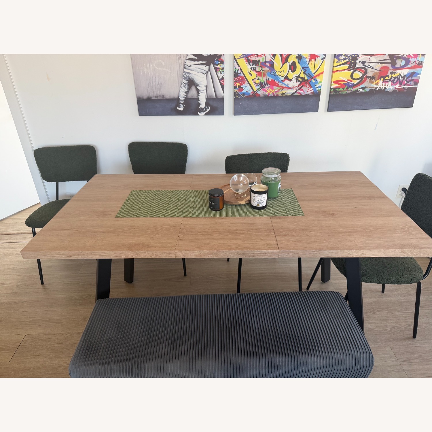 Extendable Dining Table 47 to 63in Table up to 6 - image-1