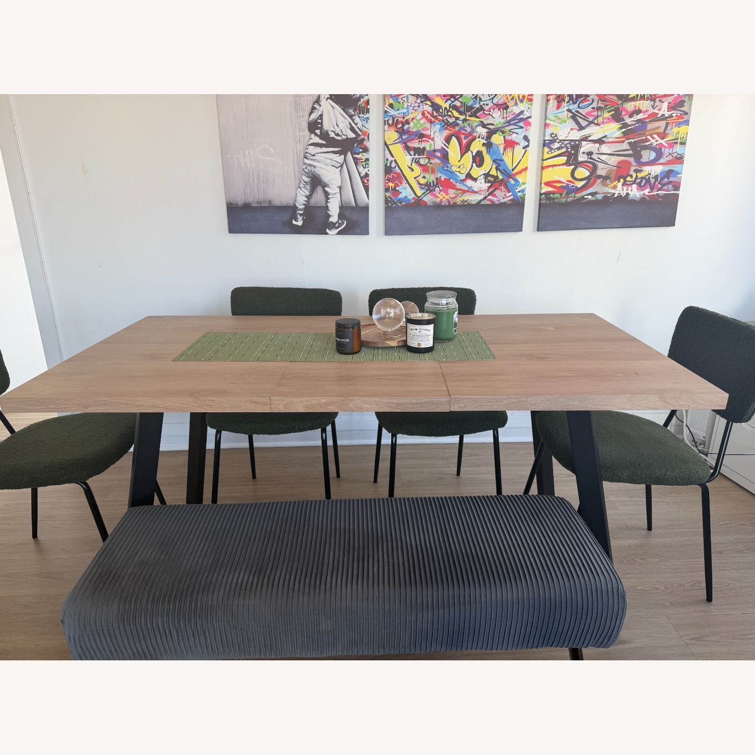 Extendable Dining Table 47 to 63in Table up to 6 - image-3