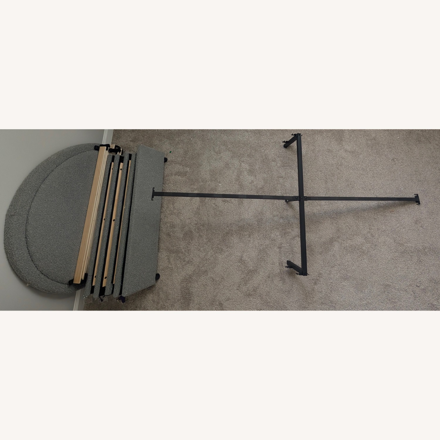 Light Gray Boucle Twin Bed - image-3