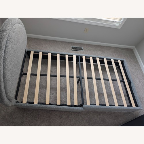 Used Light Gray Boucle Twin Bed for sale on AptDeco