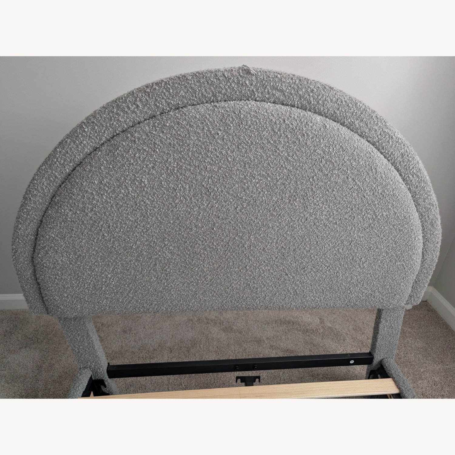 Light Gray Boucle Twin Bed - image-2