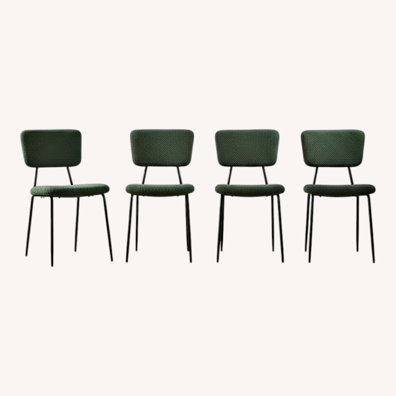 Amazon Dining Room Chairs Set of 4 Modern Boucle Green - image-0
