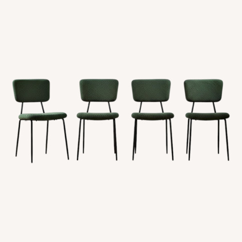 Used Amazon Dining Room Chairs Set of 4 Modern Boucle Green for sale on AptDeco
