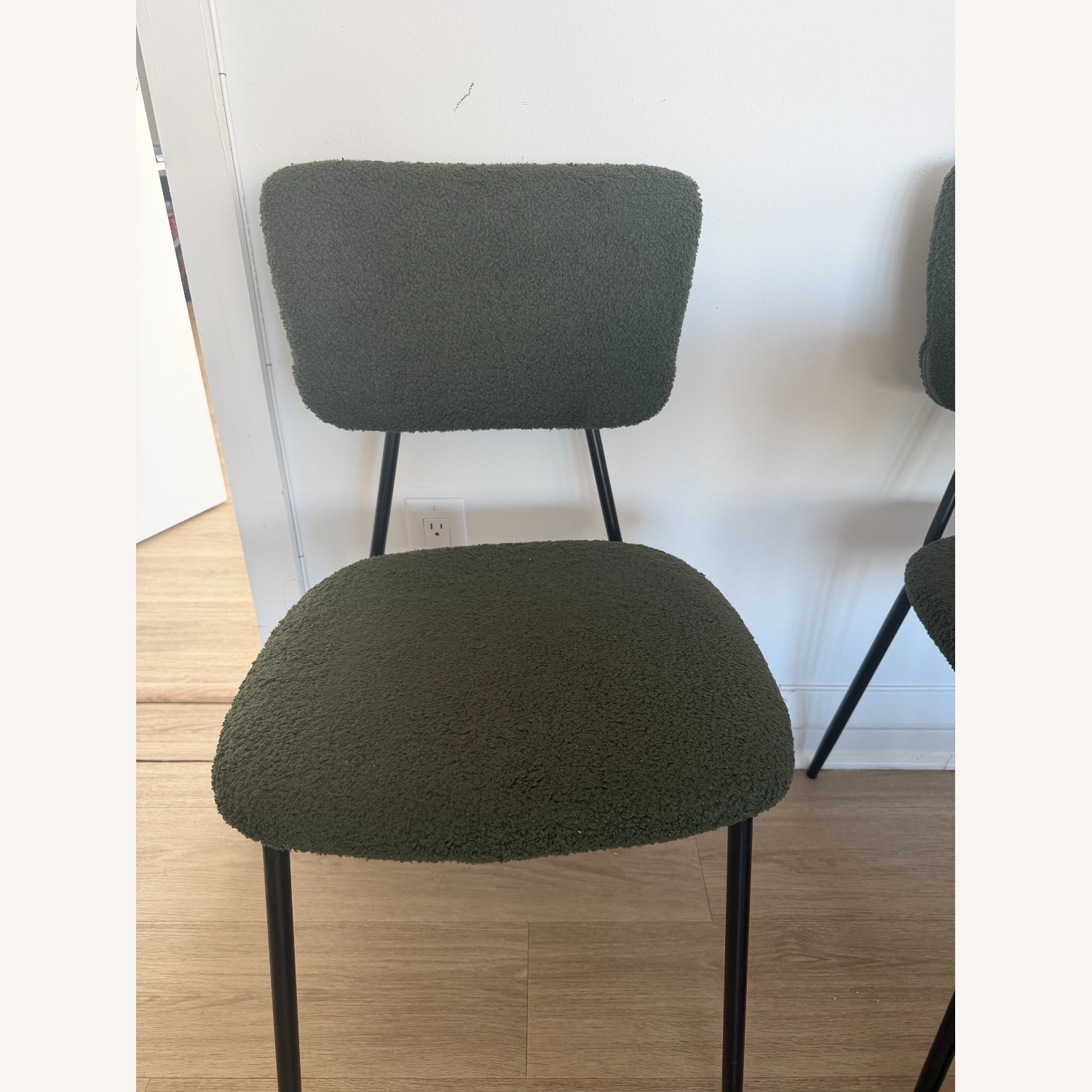Amazon Dining Room Chairs Set of 4 Modern Boucle Green - image-3