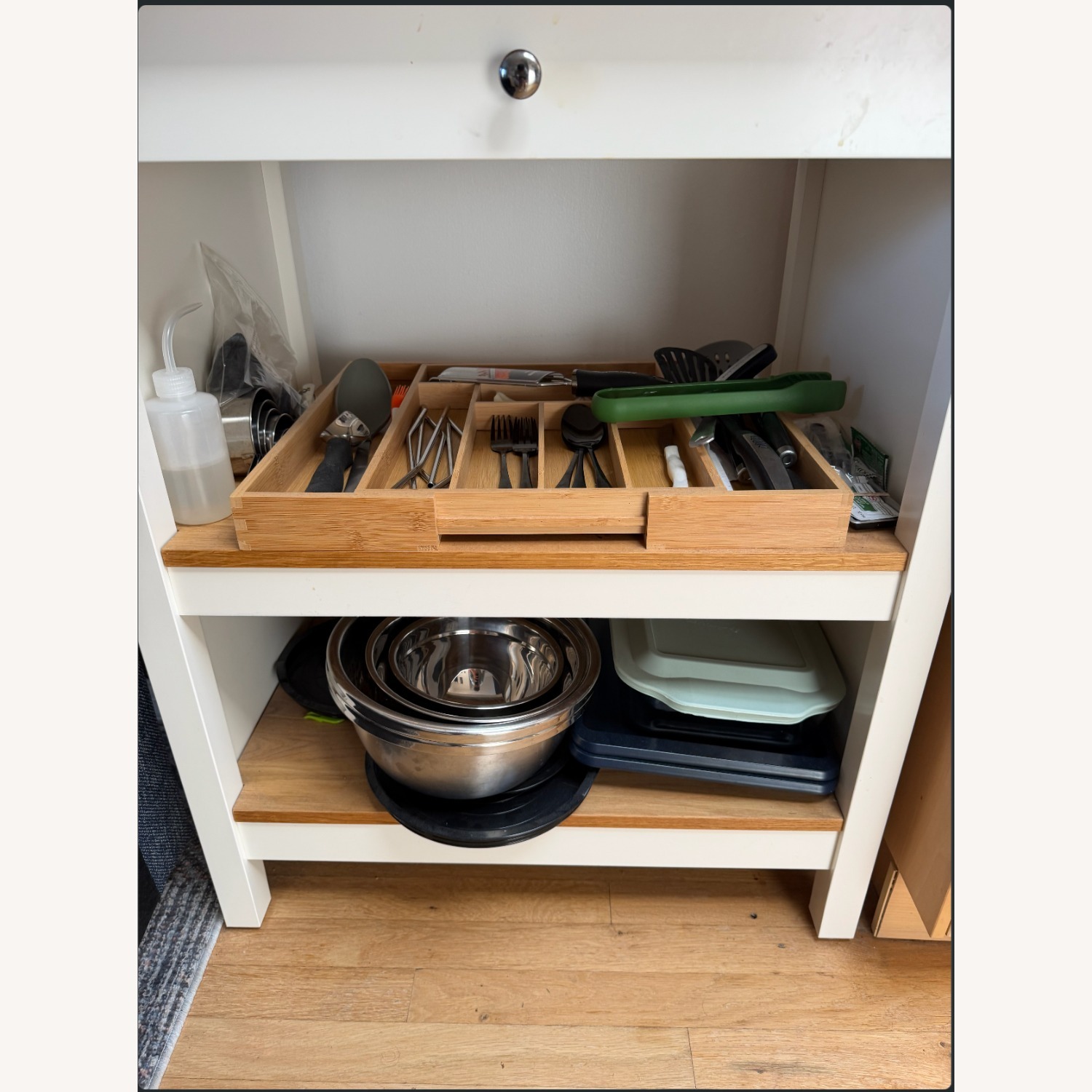 IKEA Light Brown Wood Kitchen Block - image-4