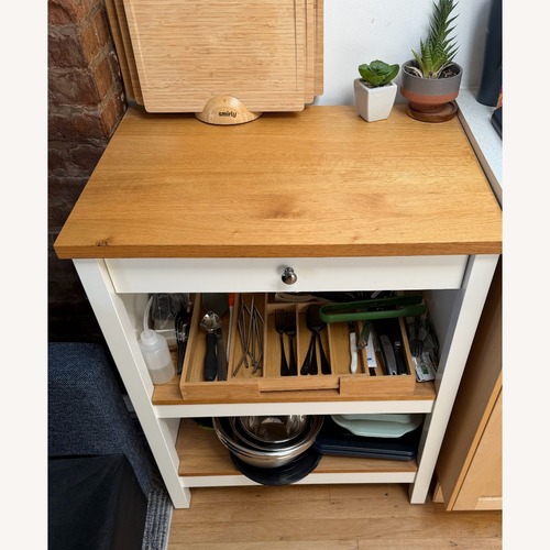 Used IKEA Light Brown Wood Kitchen Block for sale on AptDeco