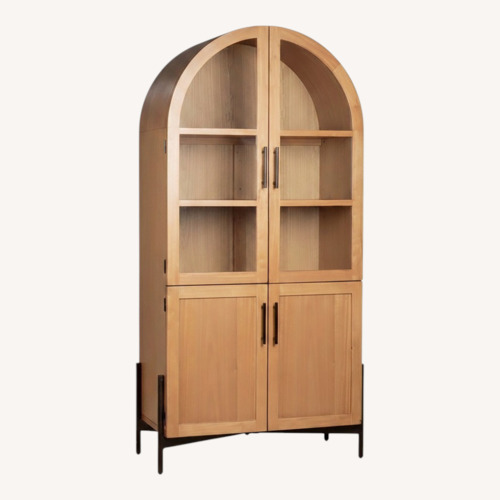 Used Wood and Metal Arch Display/China Cabinet for sale on AptDeco