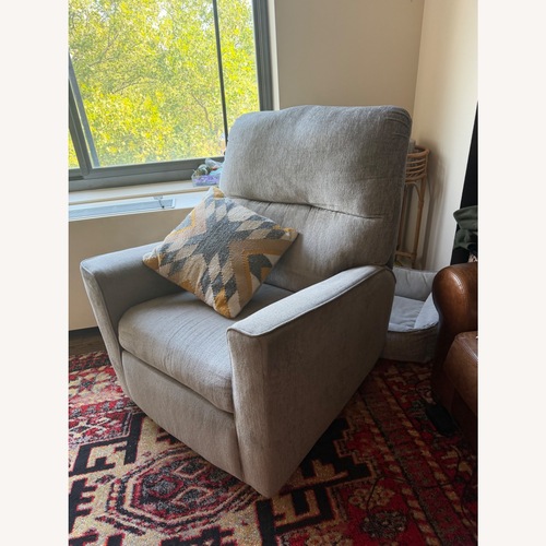 Used Raymour & Flanigan Light Gray Fabric Recliner for sale on AptDeco