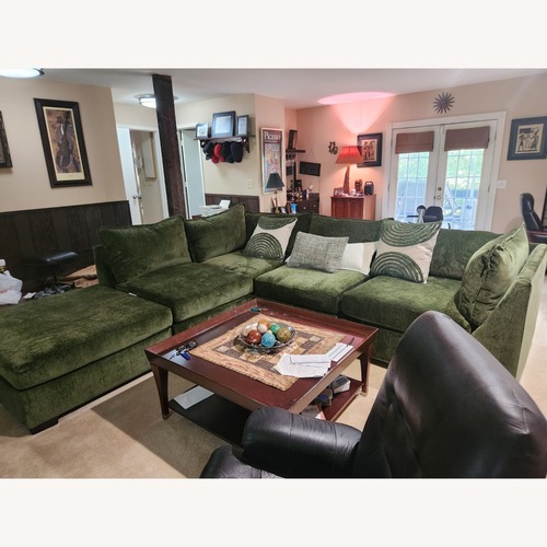 Used Green Fabric 3+ Piece Sectional for sale on AptDeco