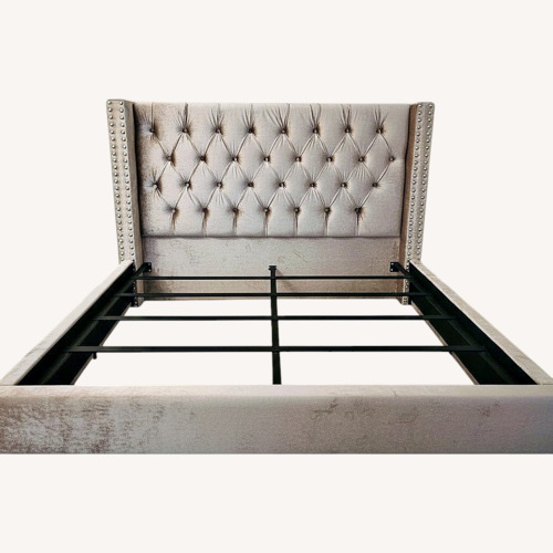 Used Queen Pink Velvet Headboard for sale on AptDeco