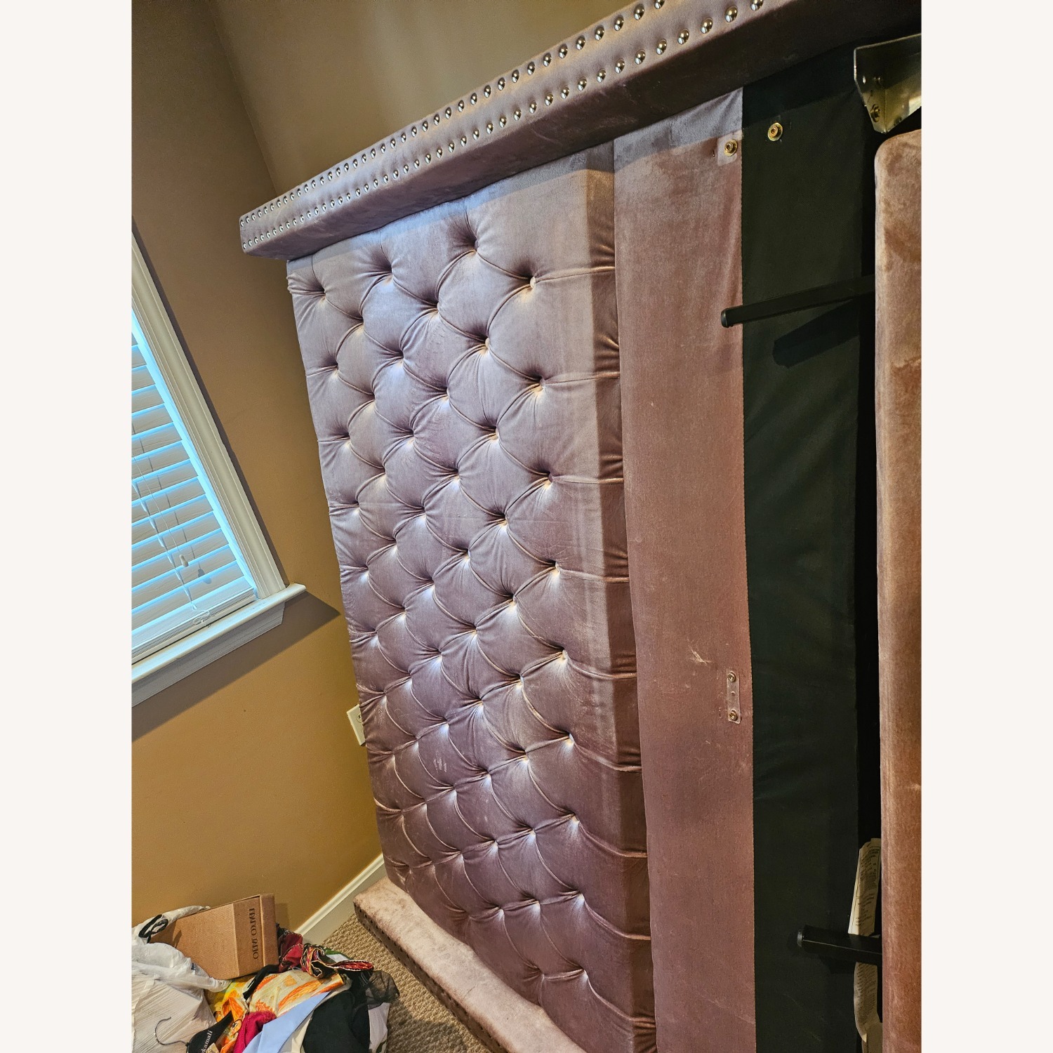 Queen Pink Velvet Headboard - image-3