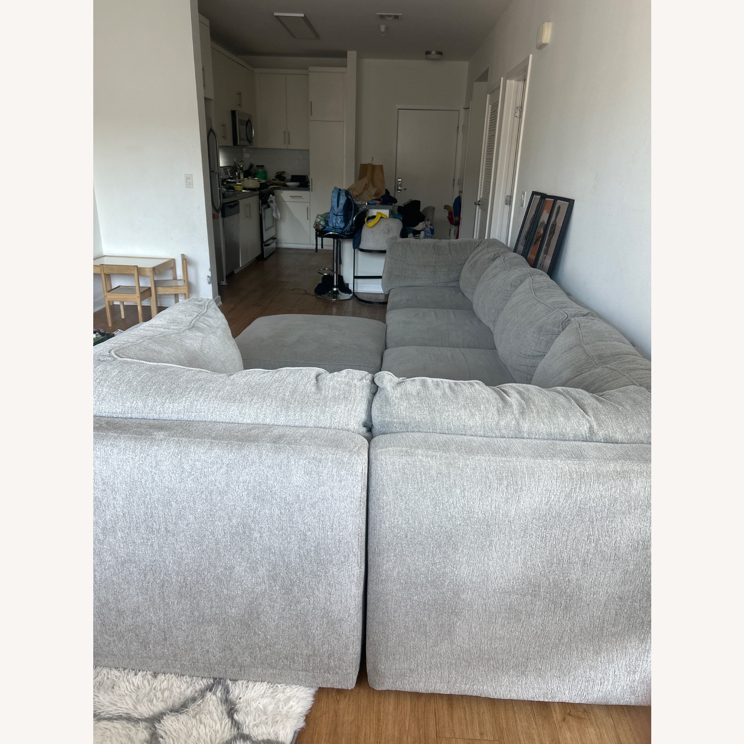 Sectional 6-piece Gray with Ottoman - image-3