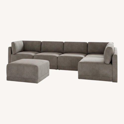 Used Sectional 6-piece Gray with Ottoman for sale on AptDeco