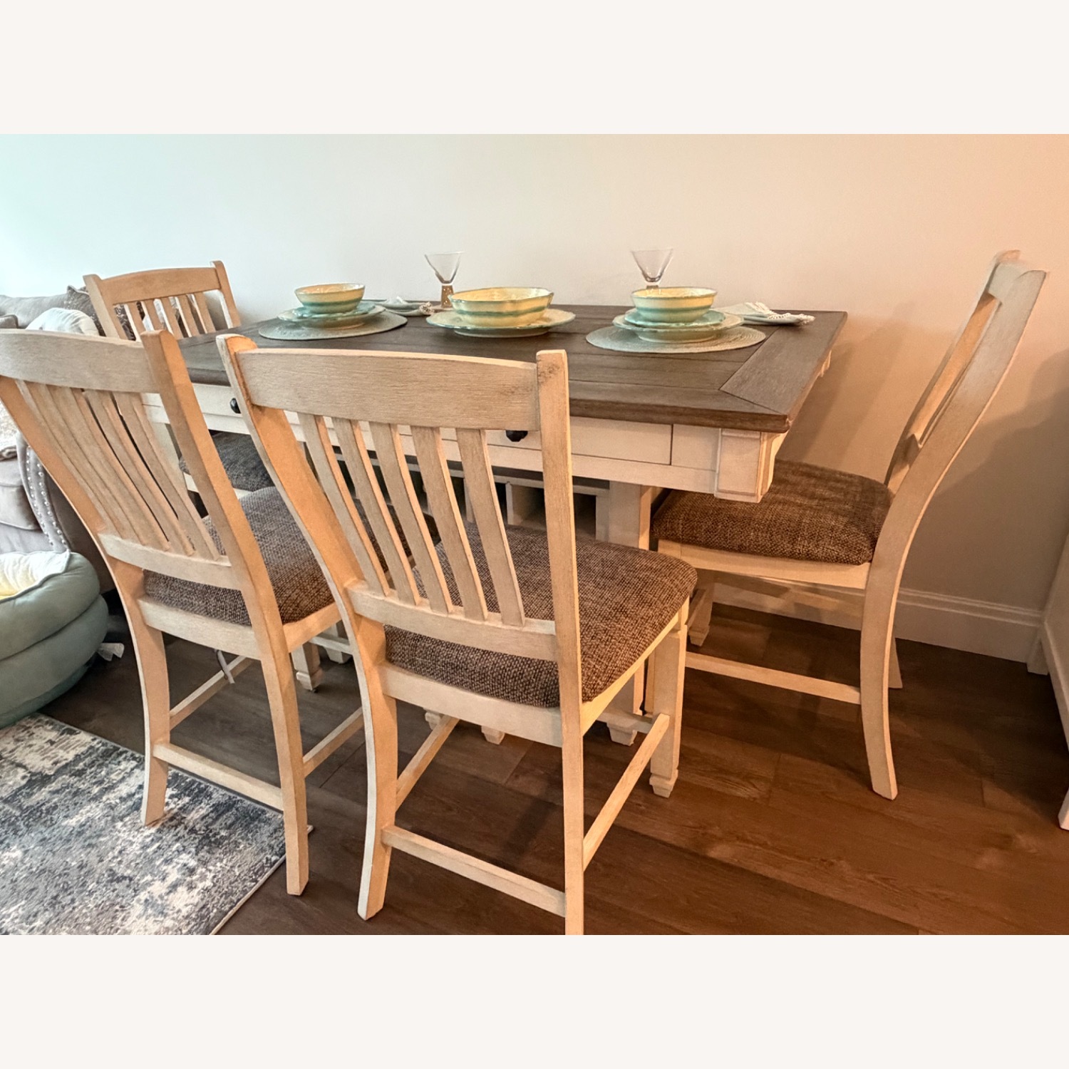 Aspen High Top Dining Set with 4 Chairs and Wine Rack - image-6