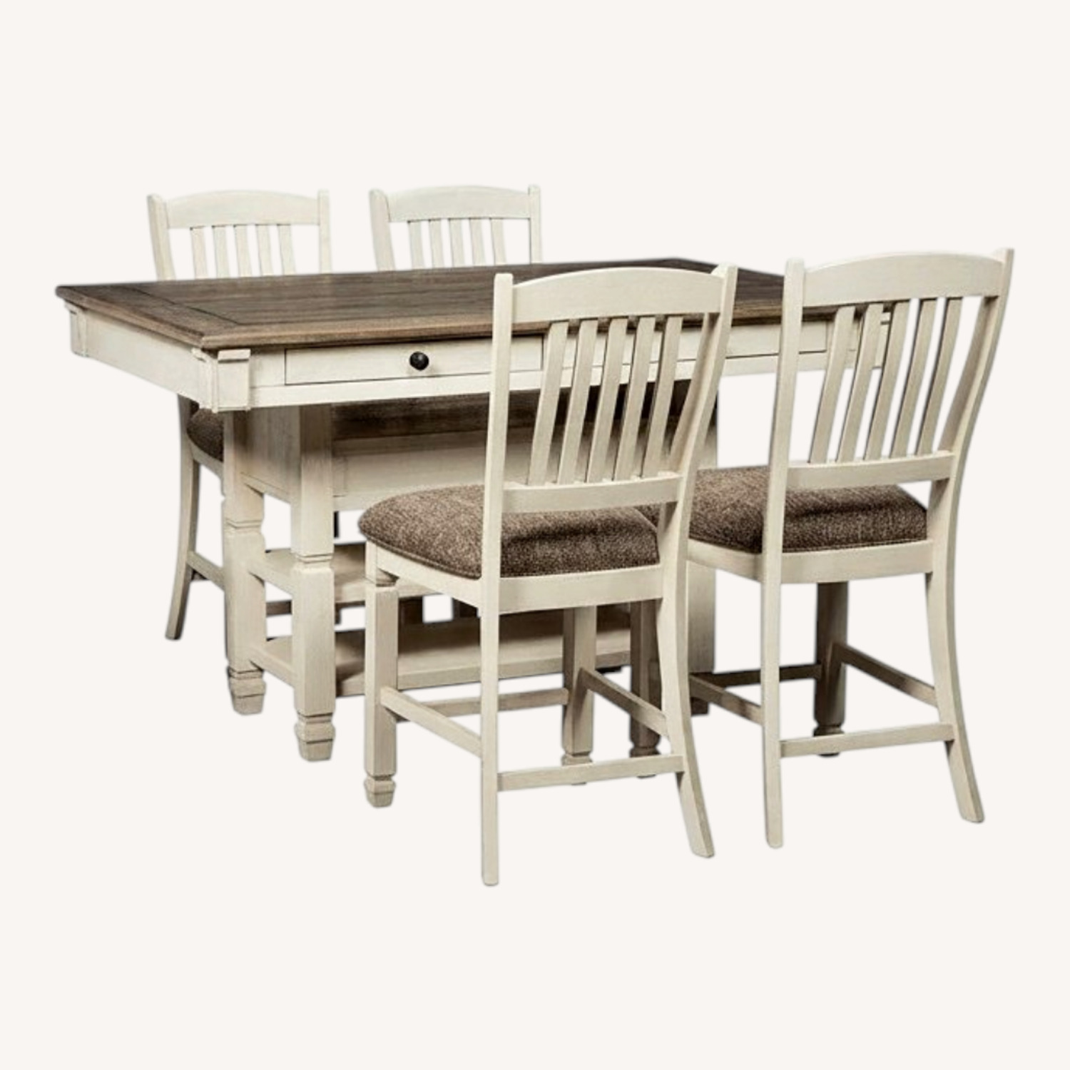 Aspen High Top Dining Set with 4 Chairs and Wine Rack - image-0