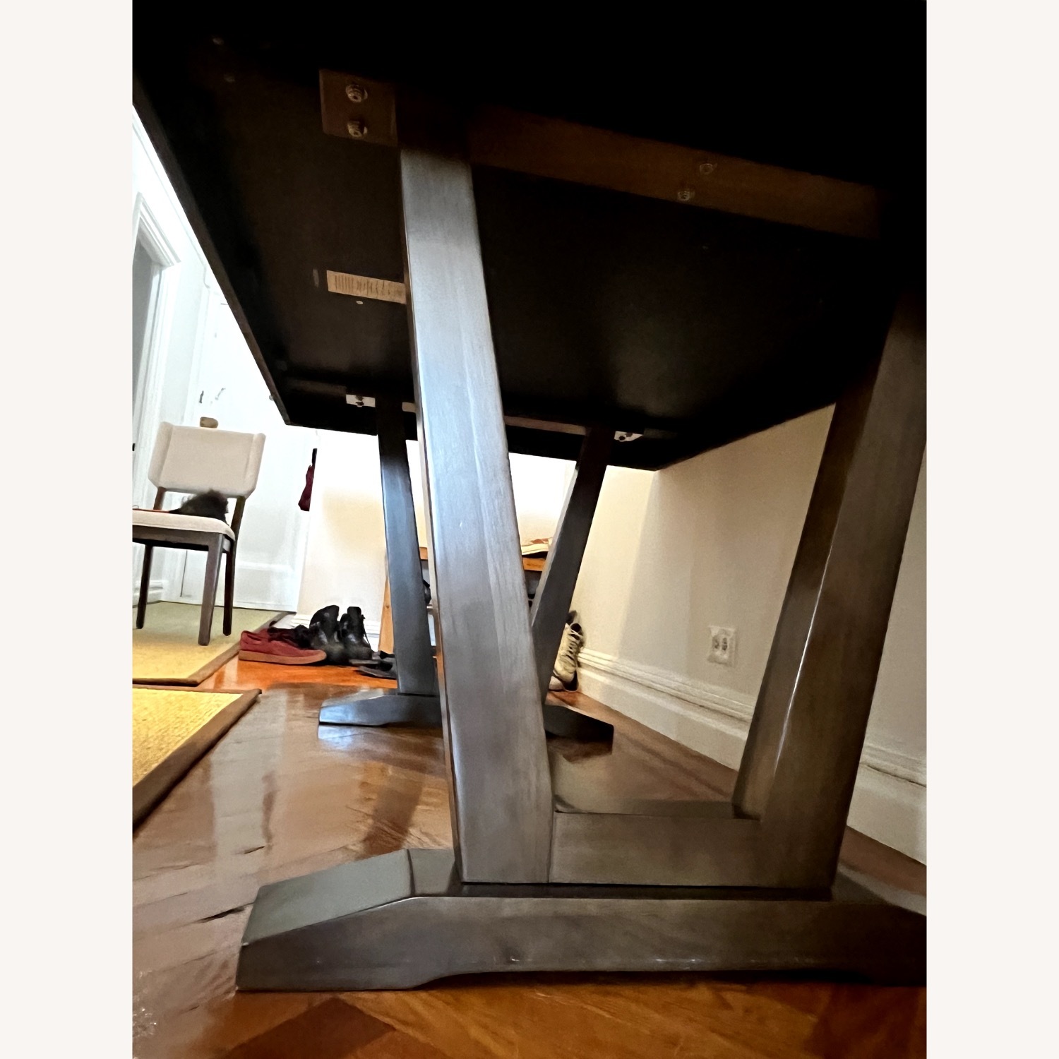 Dark Brown Wood Dining Table - image-5