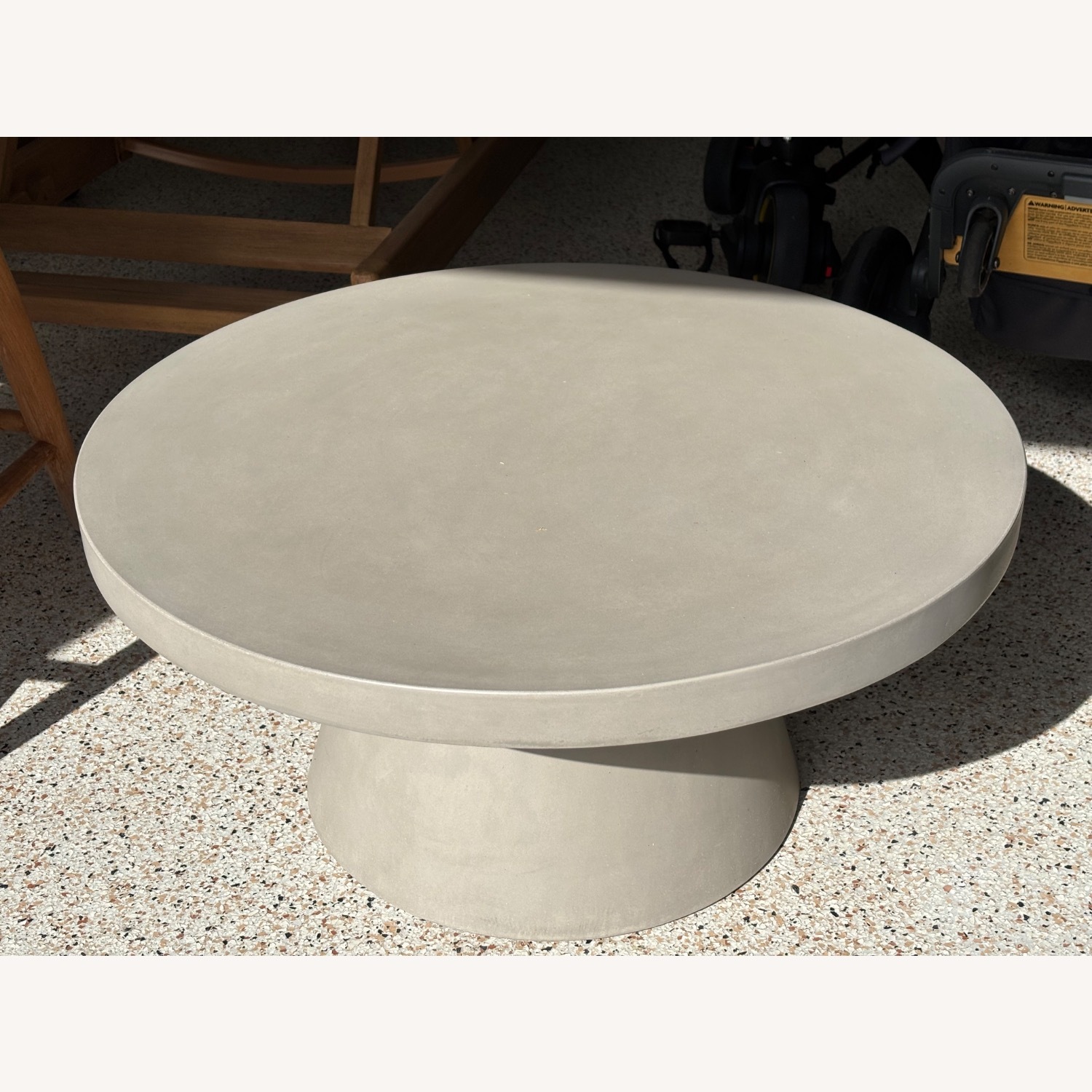 West Elm Concrete Pedestal Round Coffee Table - image-2