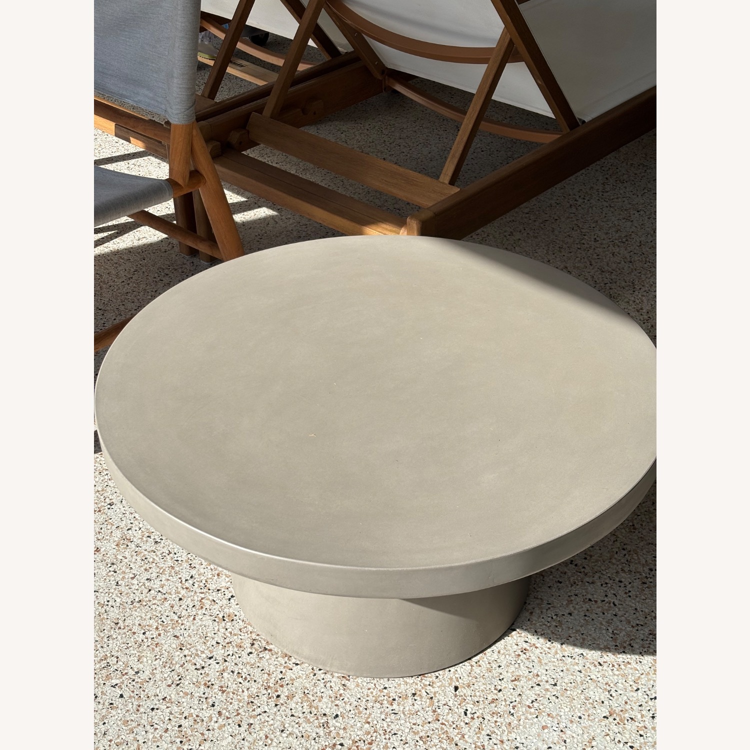 West Elm Concrete Pedestal Round Coffee Table - image-3