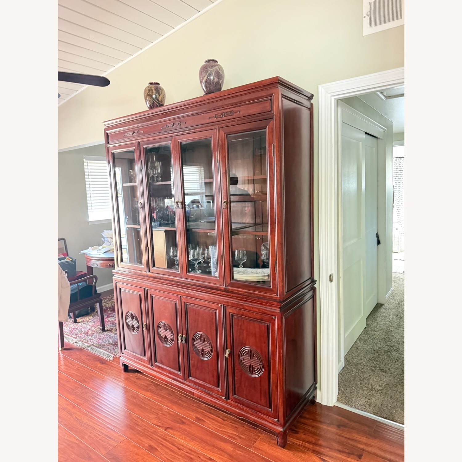 Vintage/Antique Dark Brown Wood Sideboard - image-2
