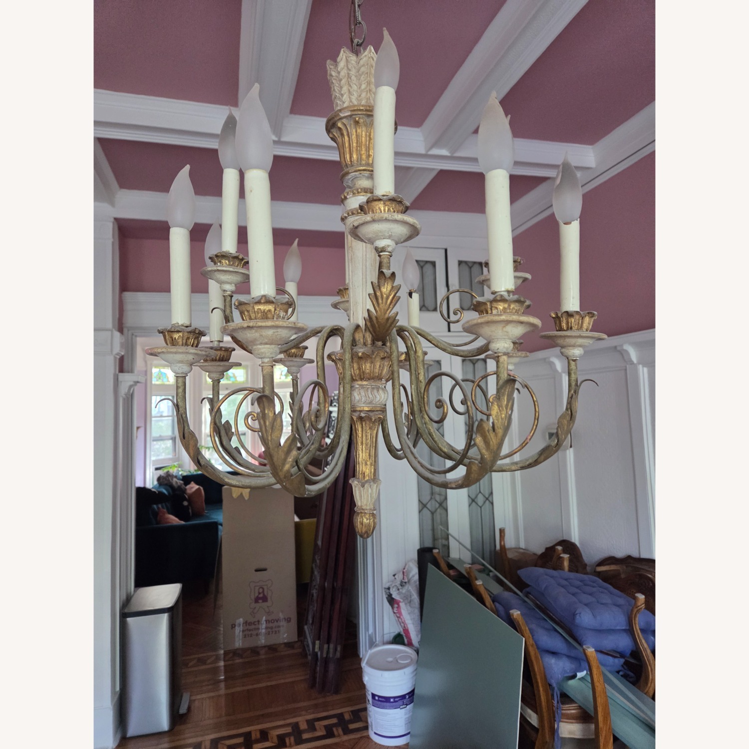 Large 12-Light French Country / Vintage Chandelier - image-1