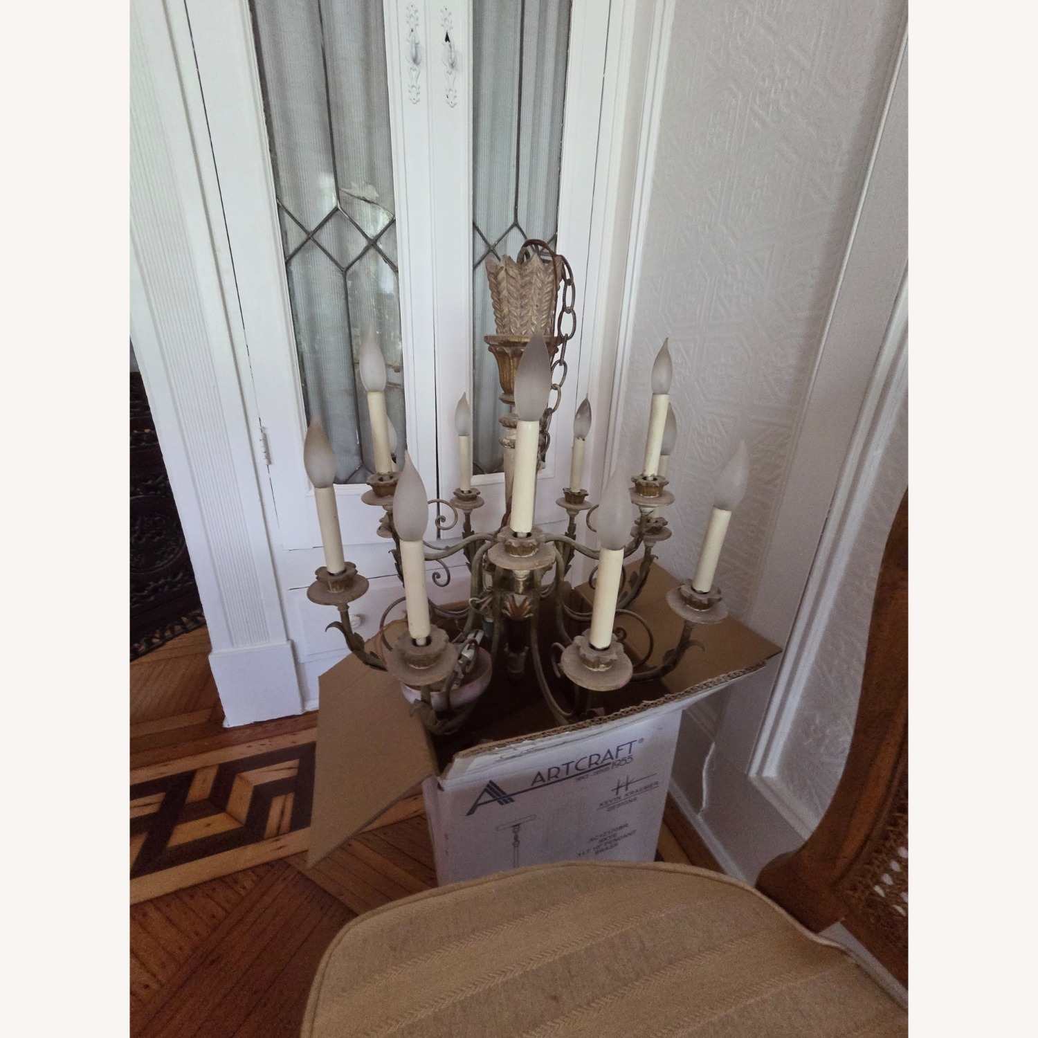 Large 12-Light French Country / Vintage Chandelier - image-2